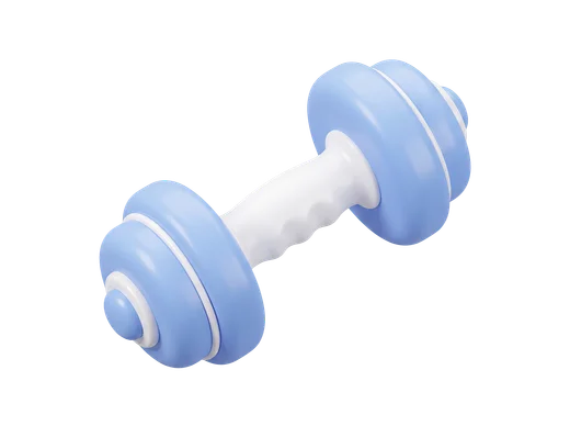 Dumbbell with blue accents