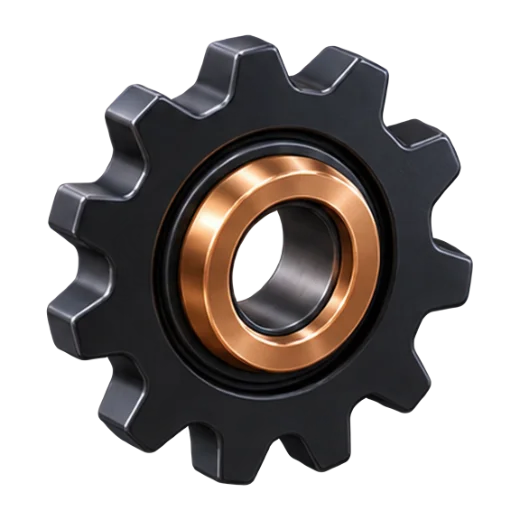 Industrial Gear with Copper Accent