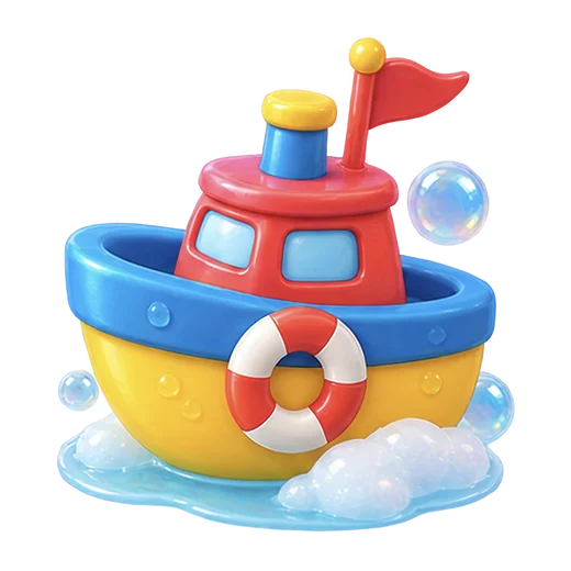Toy Boat with Bubbles