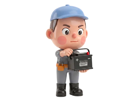Mechanic Holding Battery