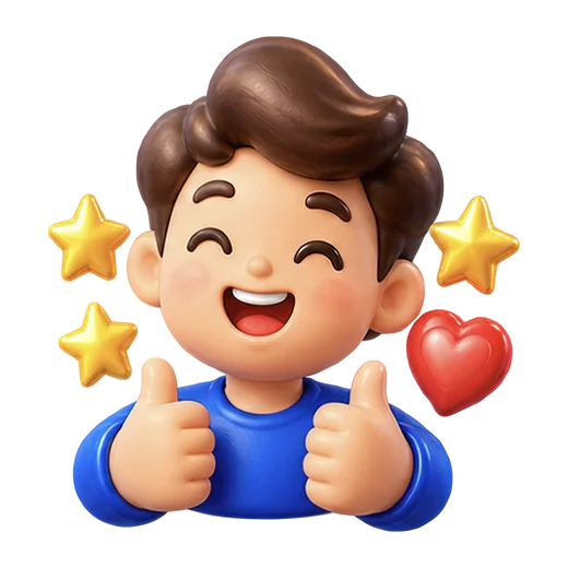 Happy Character with Stars