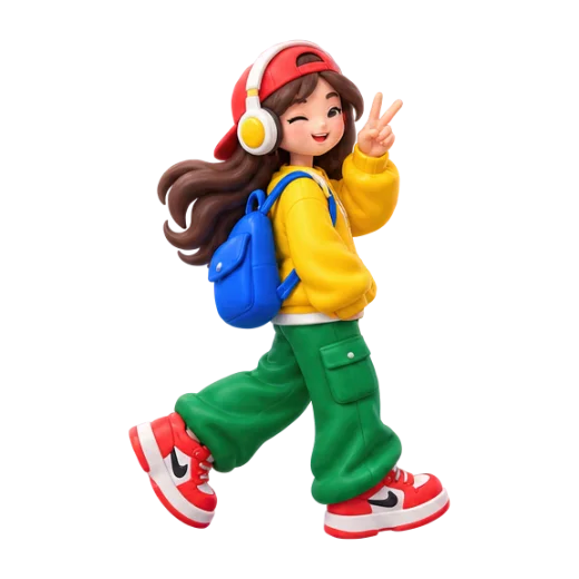 Casual Character with Backpack