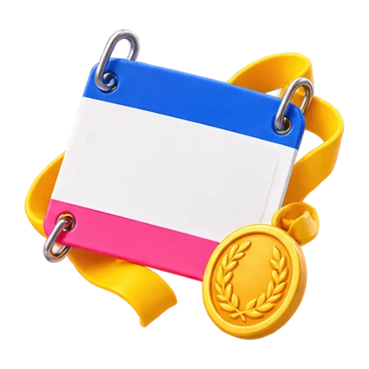 Achievement Badge with Ribbon