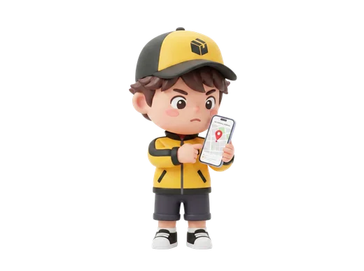 Delivery Boy Checking Map