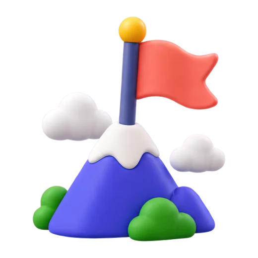 Mountain with flag