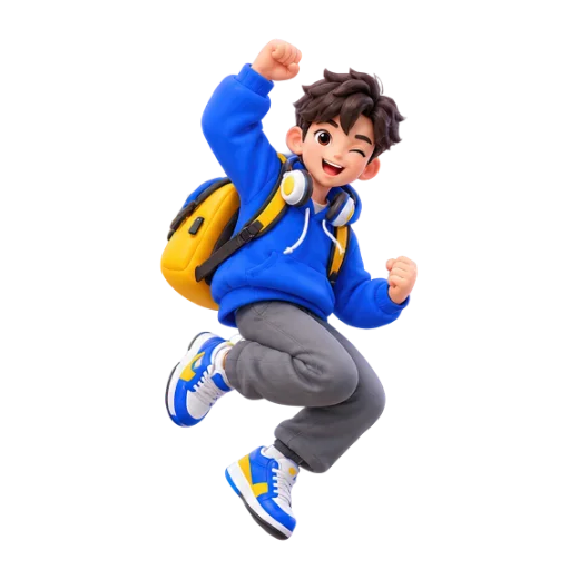 Excited Student Character