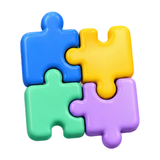 Colorful Interlocking Puzzle Pieces