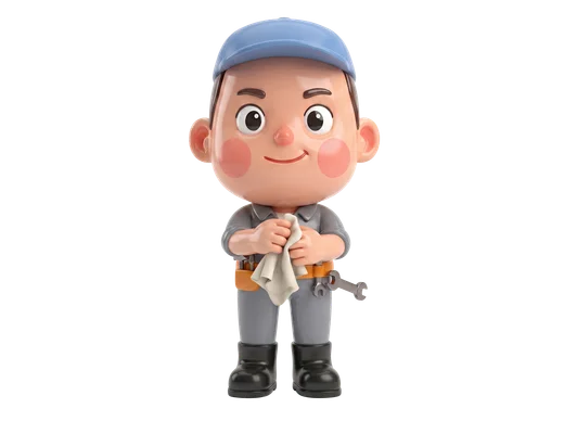 Mechanic with Cloth