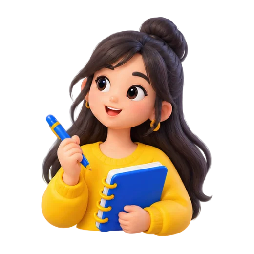 Cheerful Student with Notebook