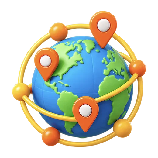 Globe with Location Markers
