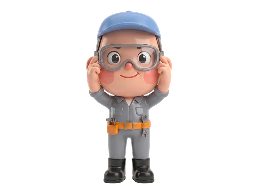 Mechanic with Safety Glasses