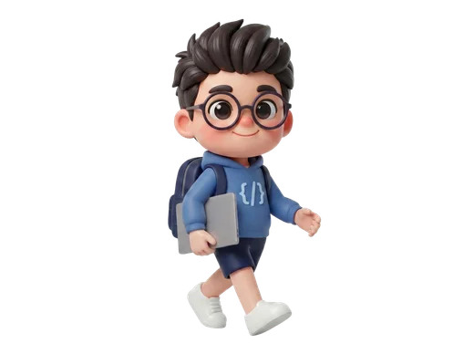 Character Walking with Backpack