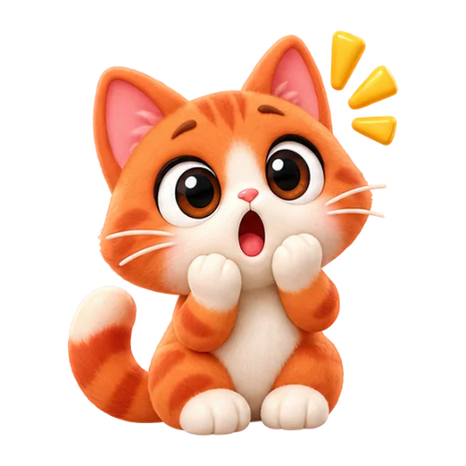 Surprised cartoon cat