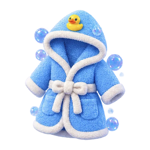 Blue Bathrobe with Duck
