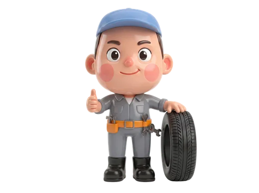 Mechanic with Tire