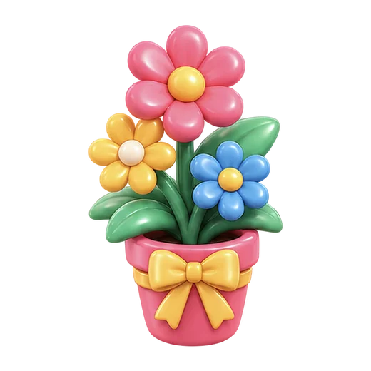 Flower Pot with Hearts